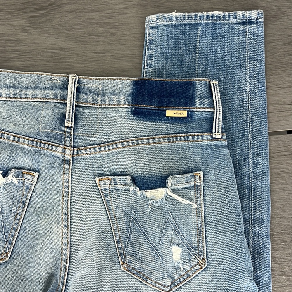 MOTHER Light Blue Ankle & Cropped Jeans